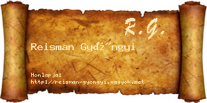 Reisman Gyöngyi névjegykártya